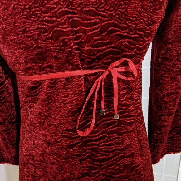 SOLD Vintage Coat Italian Red Velvet FIRM PRICE - Picture 5 of 9